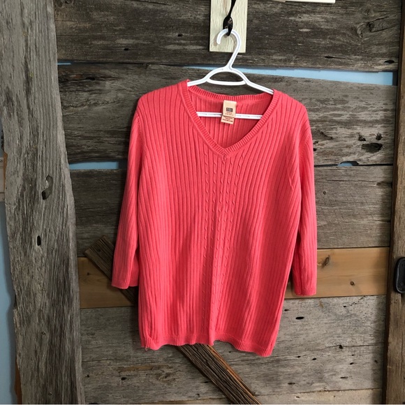 3x Pink Vneck Cable Knit Sweater | Poshmark